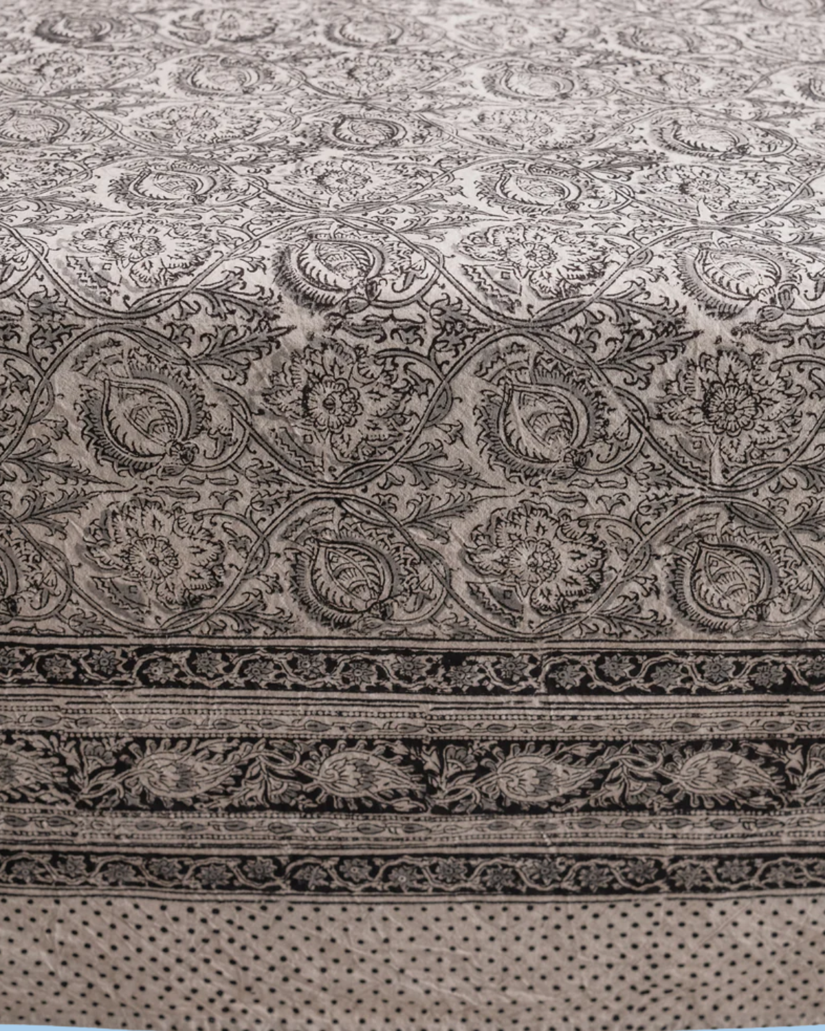 rectangle tablecloth - kalamkari moonlit fleur