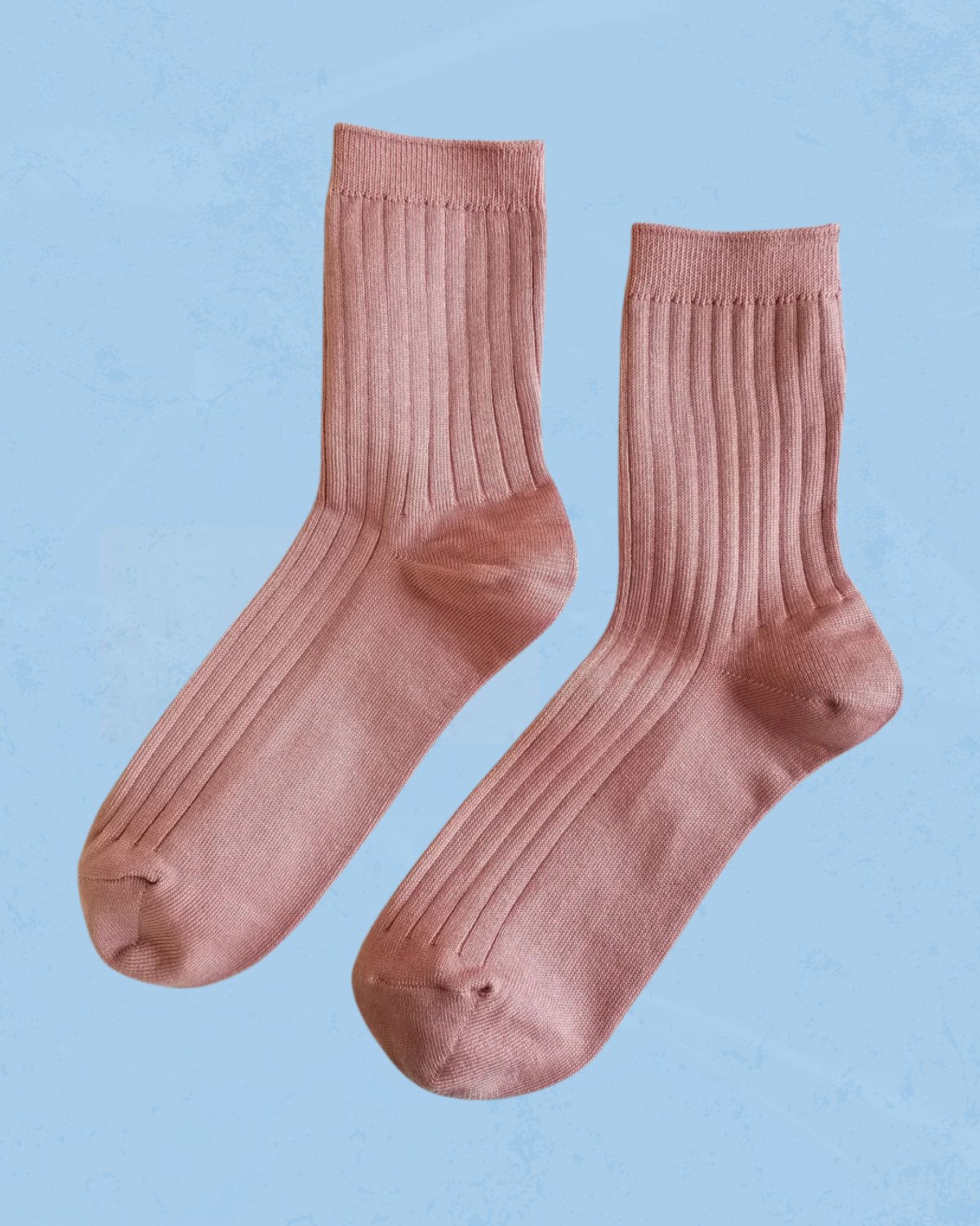 socks - her cotton ribbed - desert rose