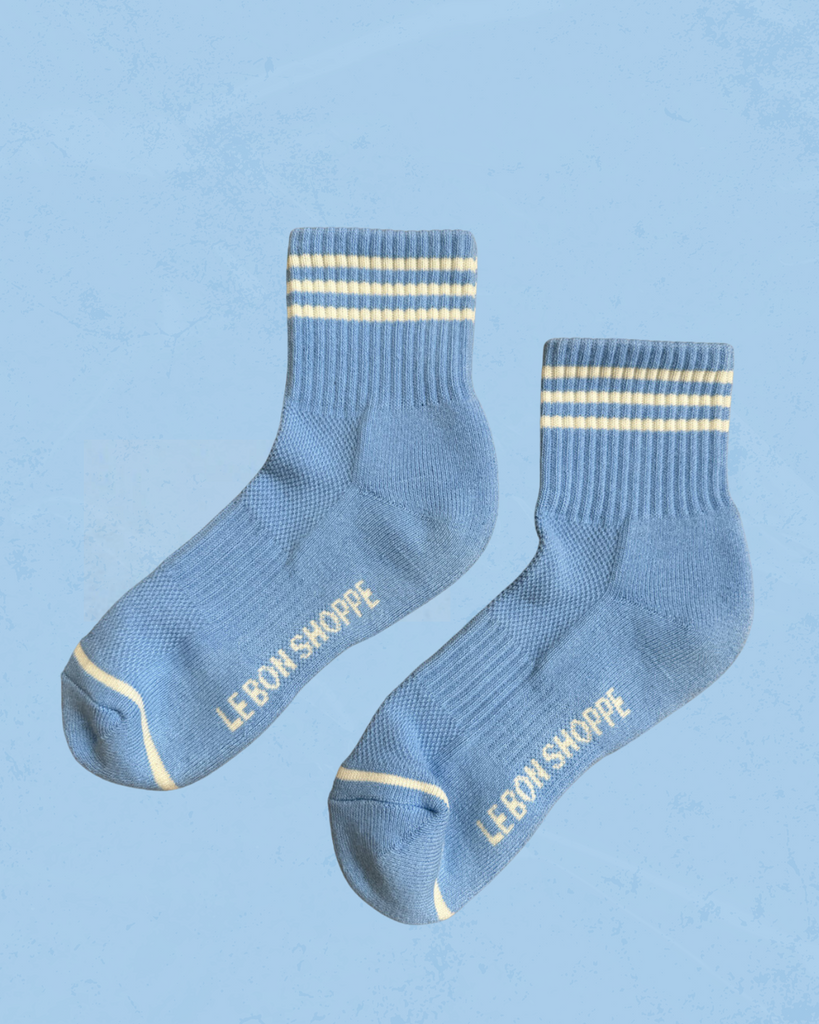 socks - parisian blue stripe