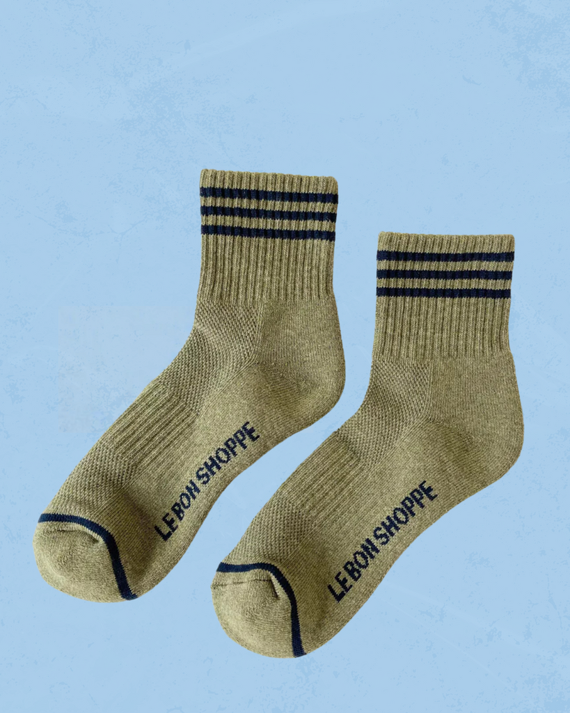 socks - sage stripe