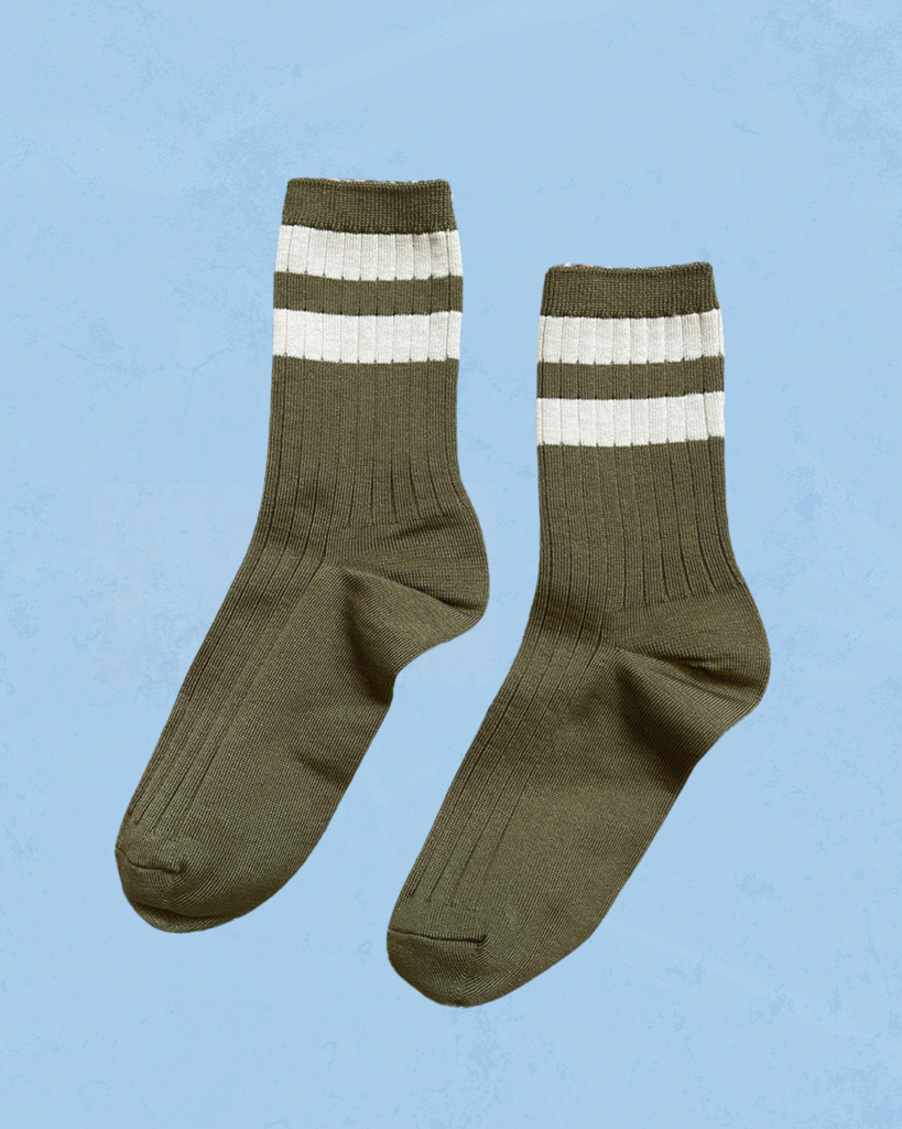 socks - varsity fern green stripe