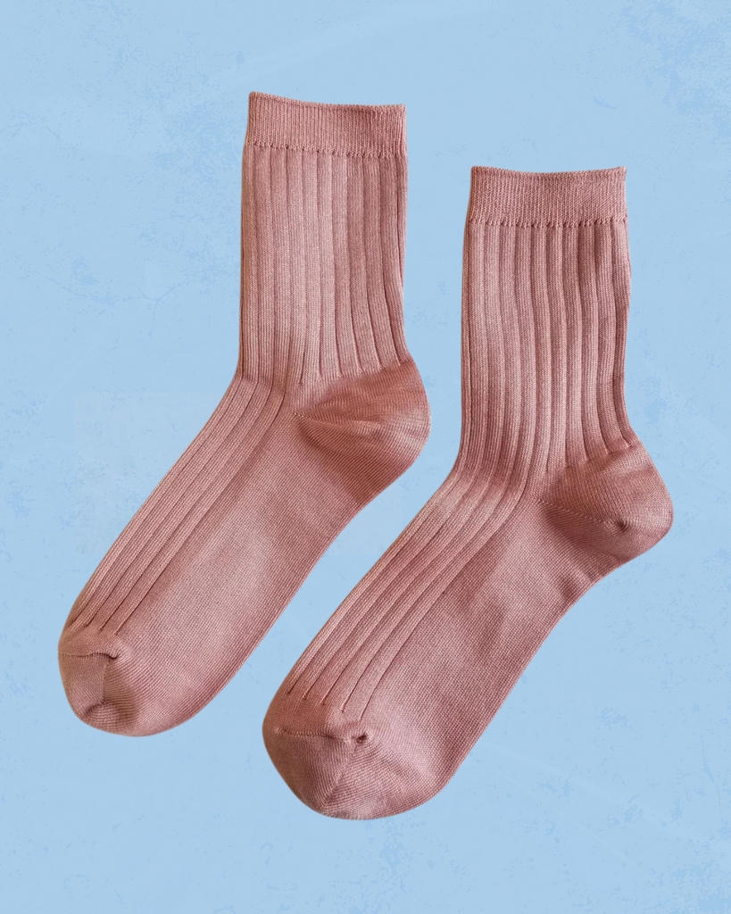 socks - desert rose cotton rib