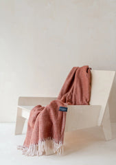 wool blanket - rust herringbone