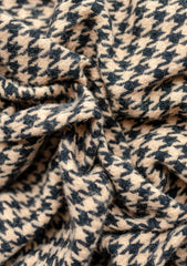 lambswool scarf - camel houndstooth