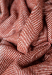 wool blanket - rust herringbone