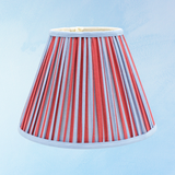 lampshade - block printed - 10" pleated red & blue