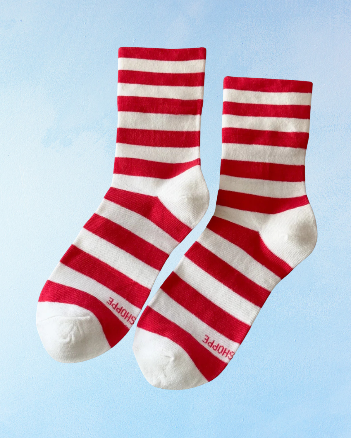 socks - wally - wide red stripe