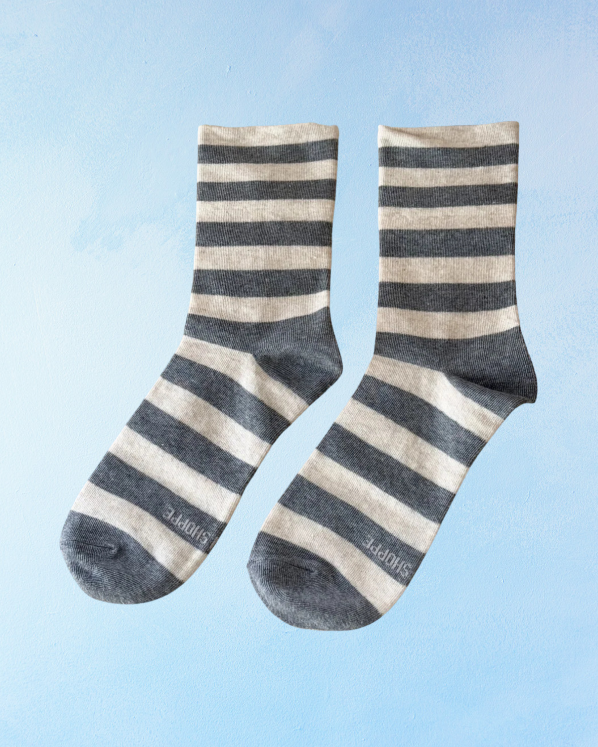 socks - wally - wide grey stripe