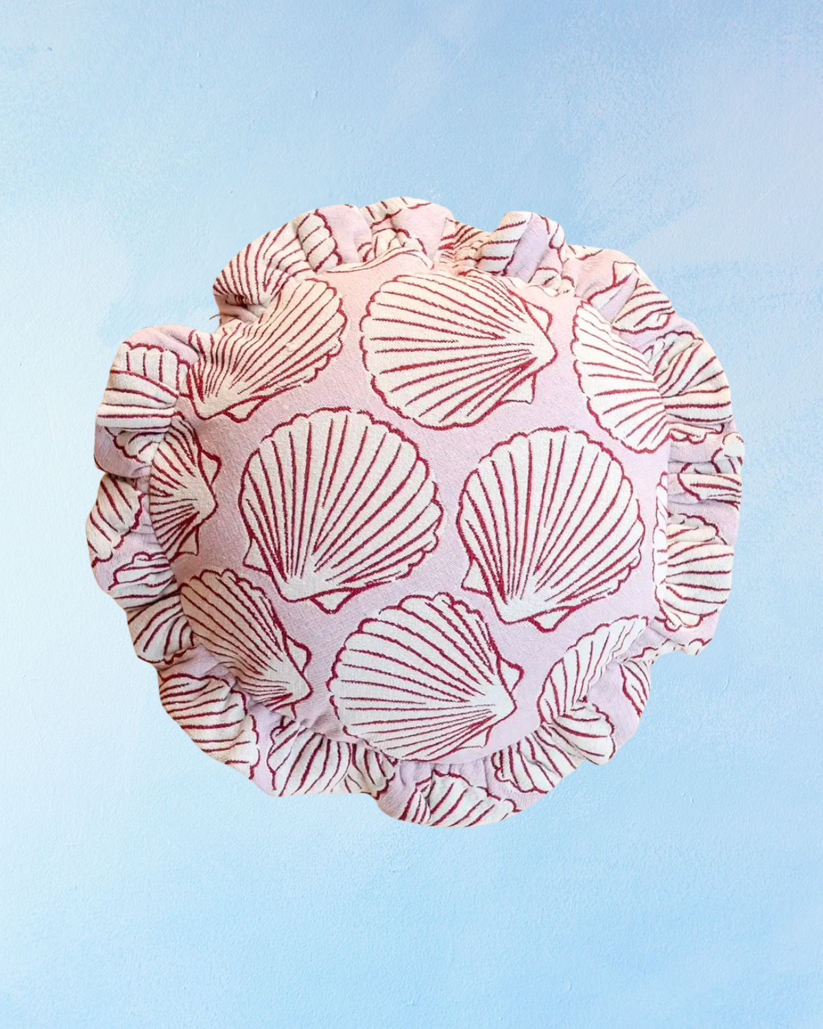 pillow - round pink shell