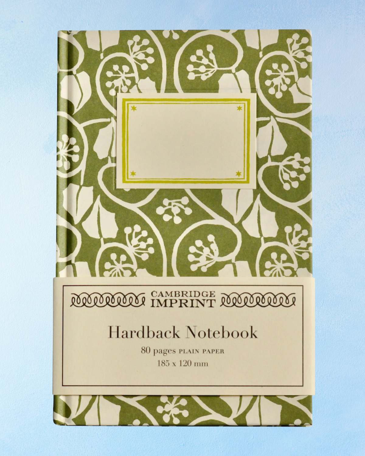 hardcover notebook - ivy stripe sage green