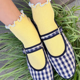 socks - petit ruffled modal: butter