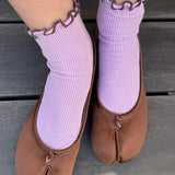 socks -  petit ruffled modal: lilac