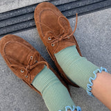 socks -  petit ruffled modal: seaglass