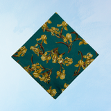 pocket square - liberty london: french iris in ochre