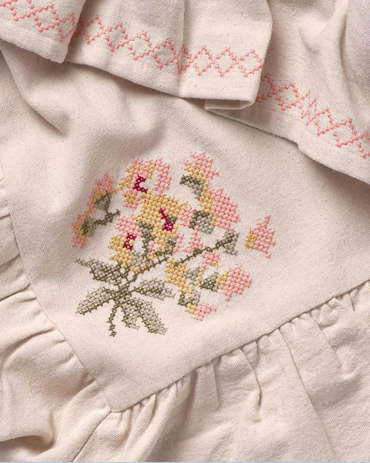tablecloth - heirloom embroidered frill