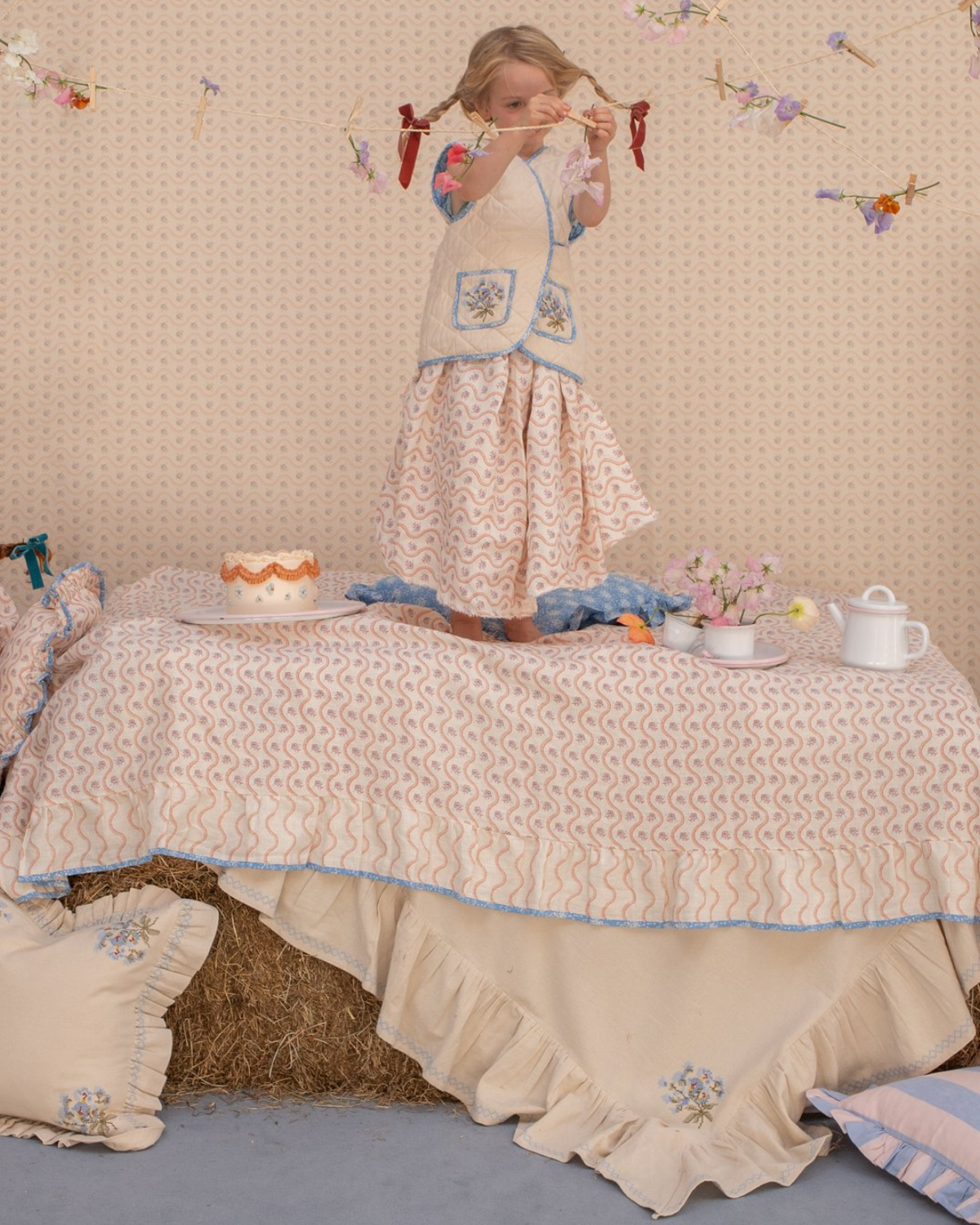 tablecloth - heirloom embroidered frill