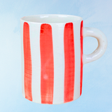 mug en céramique - rayures rouges