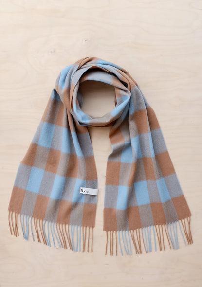 lambswool scarf - blue gingham