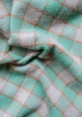 oversized lambswool scarf - mint outline gingham