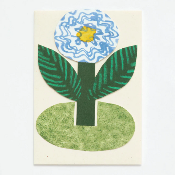 greeting card - blue flower standup card
