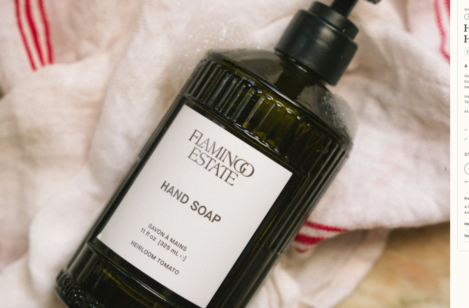 hand soap - flamingo estate: heirloom tomato