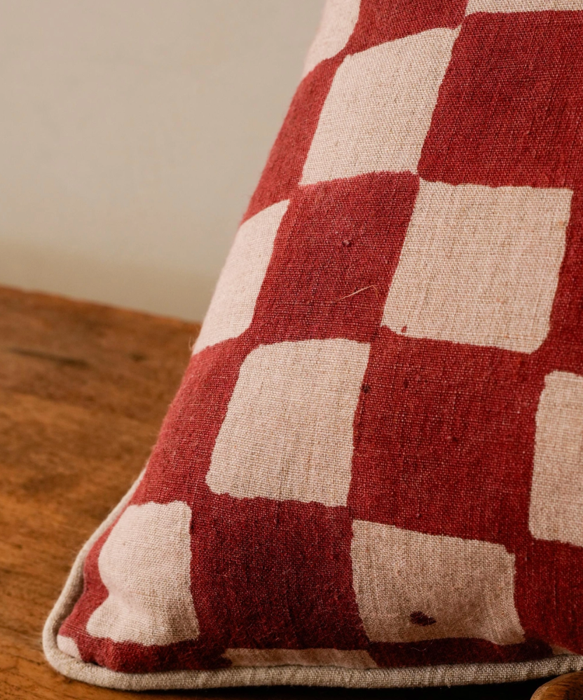 pillow - linen chequers