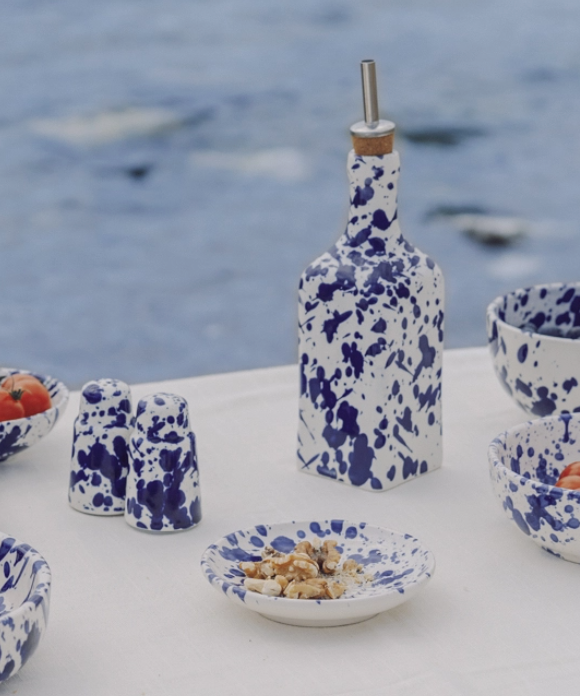 Salière et poivrière en céramique - Perse bleue
