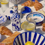 distributeur d'huile en céramique - bleu persan