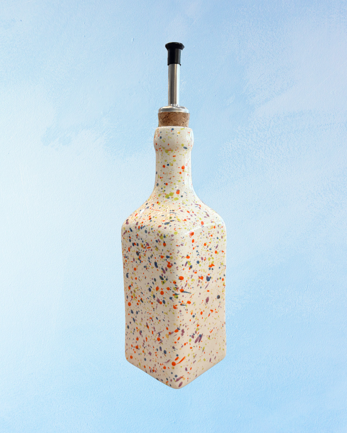 ceramic - splatter multicoloured oil dispenser