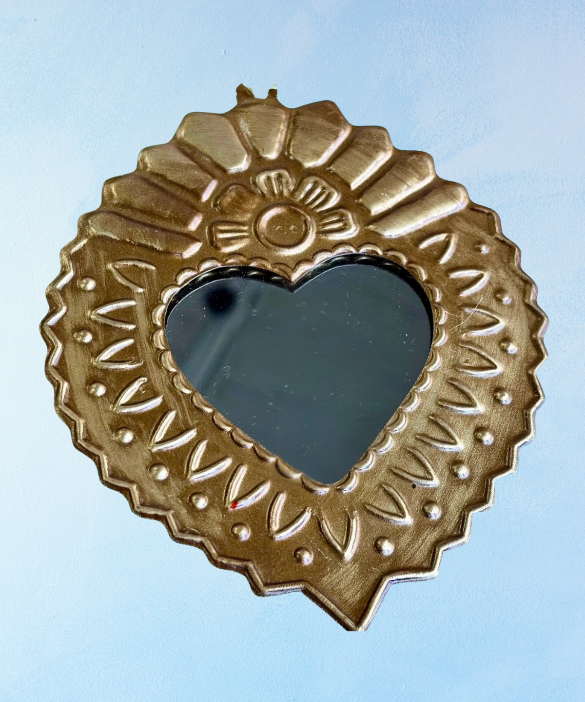 miroir - cœur immaculé de Marie en fer blanc suspendu