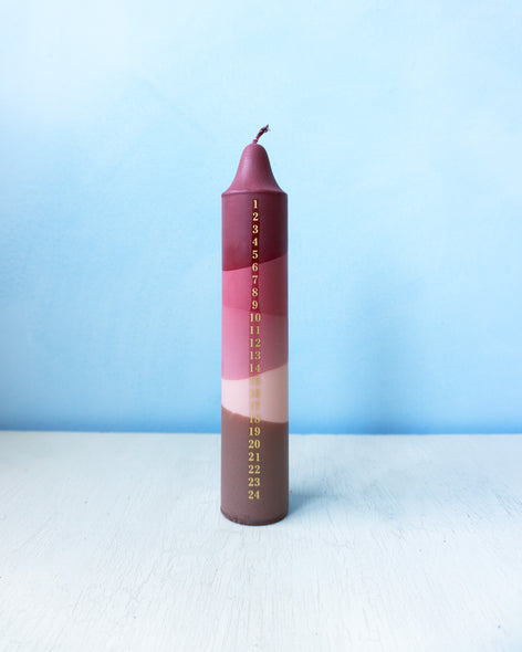 advent calendar candle - earth tones