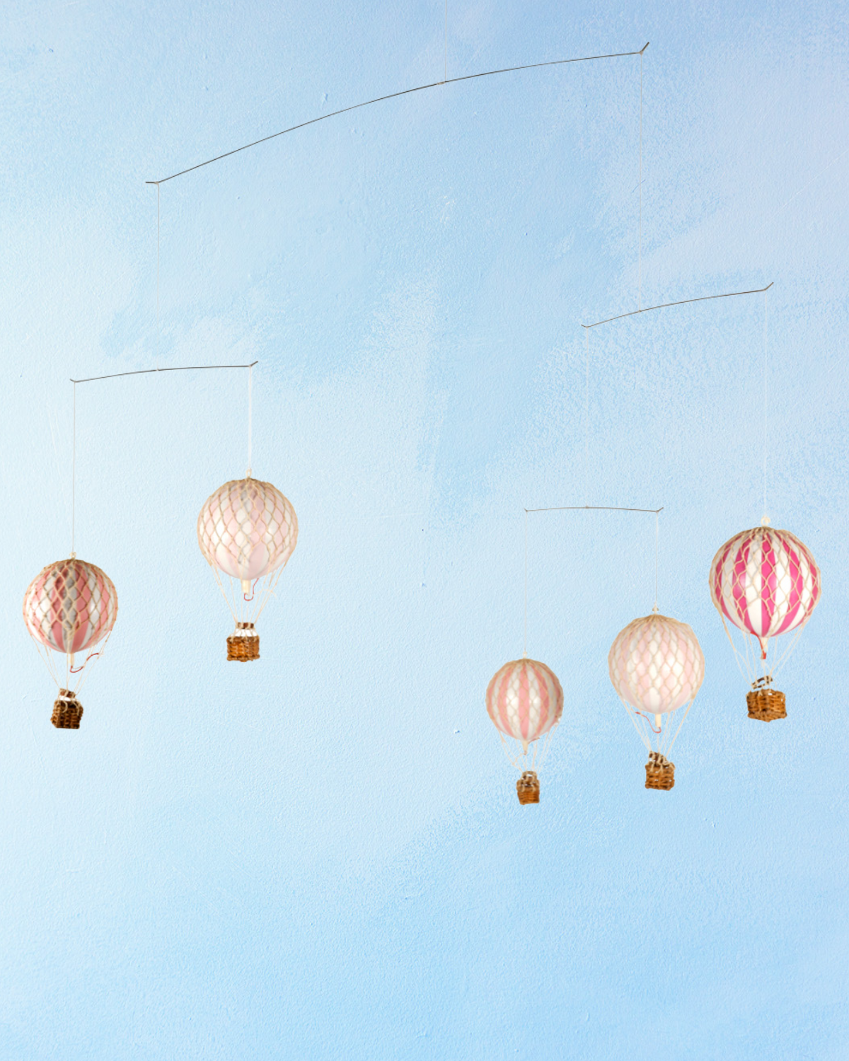 mobile - hot air balloon - pinks
