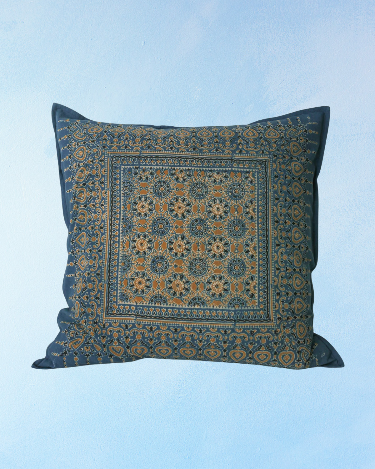 pillow - ajrakh golden sun - 24"