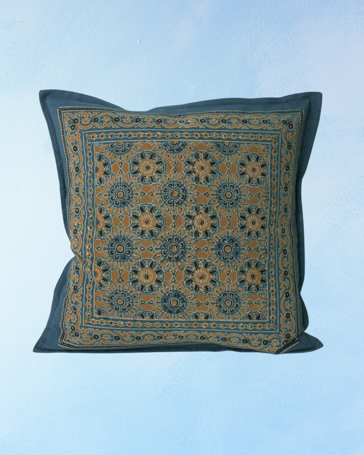 pillow - ajrakh golden sun - 16"