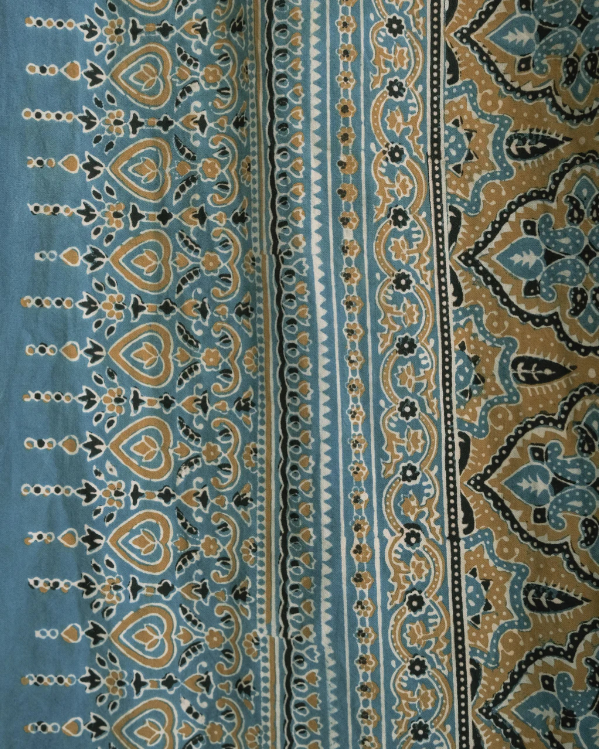 rectangle tablecloth - ajrakh golden sun