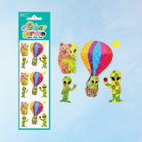 sticker sheet - peace and love aliens