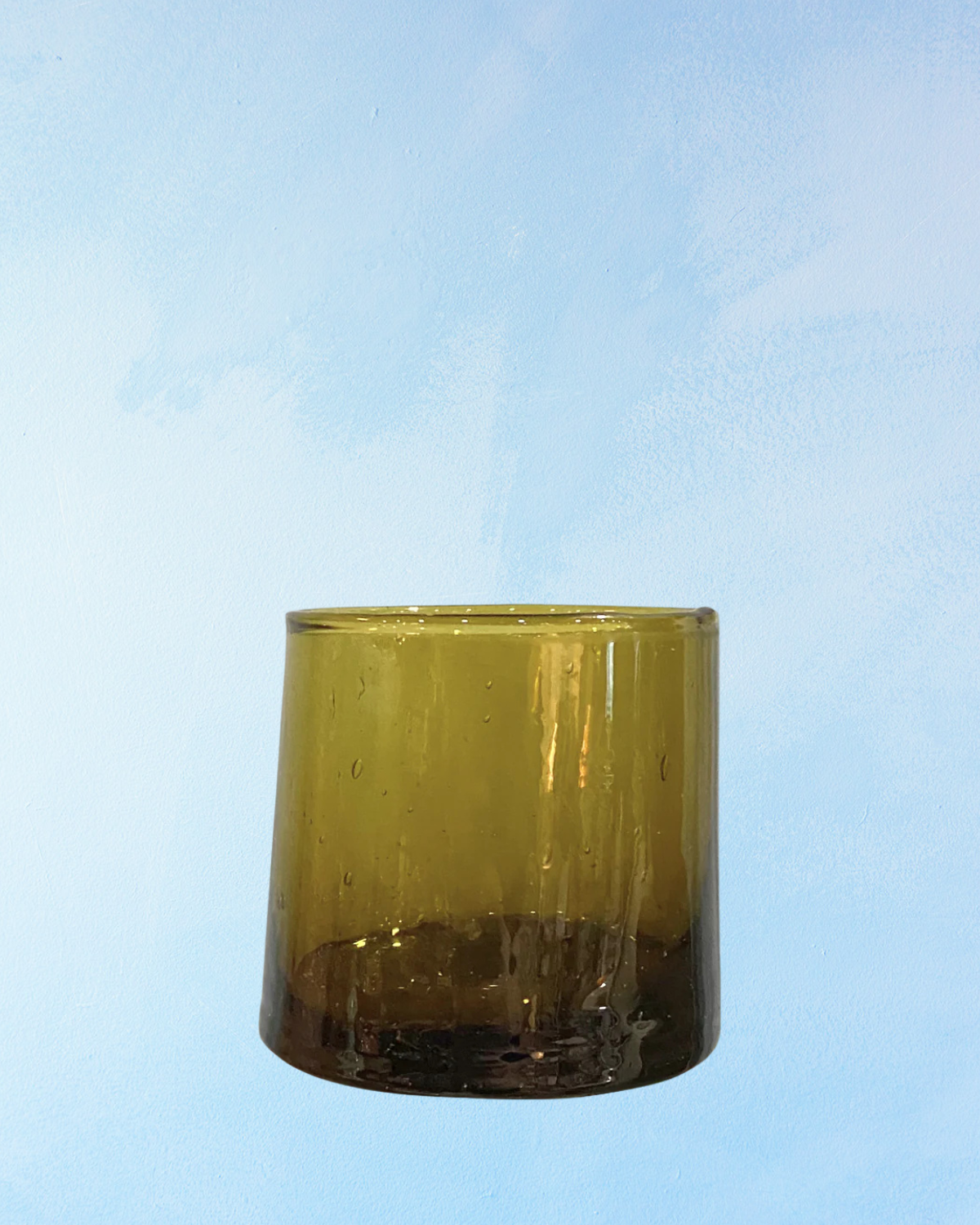 glassware - mouth-blown amber short tumbler