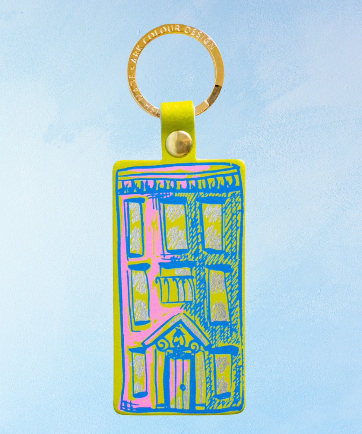 keychain - leather apartment building