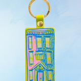 keychain - leather apartment building