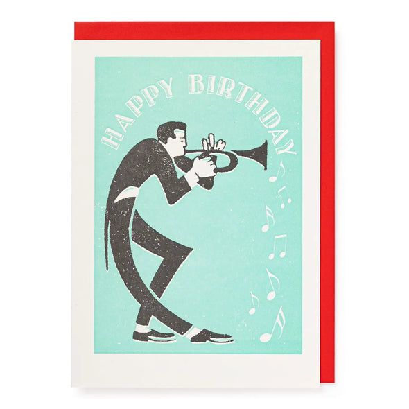 happy birthday trumpeter card