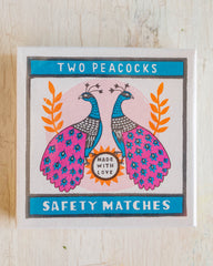 Archivist safety matches - two peacocks