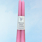 candle - pair of beeswax tapers - arctic pink (multiple sizes)