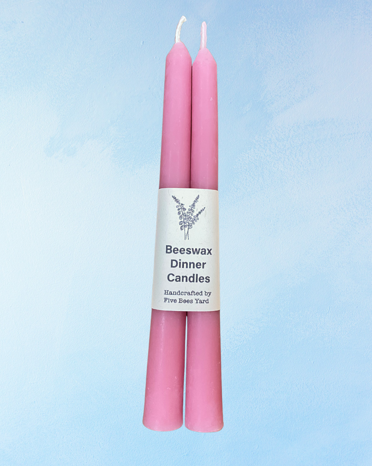candle - natural dye beeswax tapers - arctic pink (set of two)