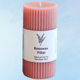 candle - beeswax pillar: arctic pink