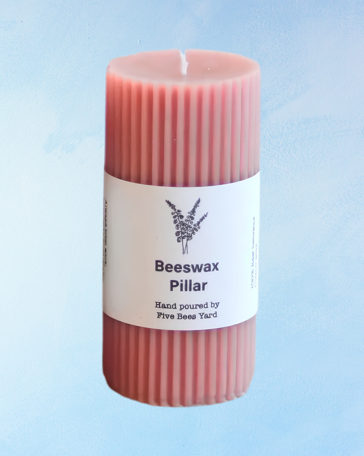 candle - beeswax pillar - arctic pink