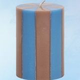 candle - pillar - ash brown & grey blue (small)