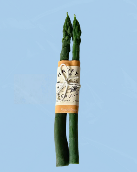 beeswax taper - asparagus (duo)