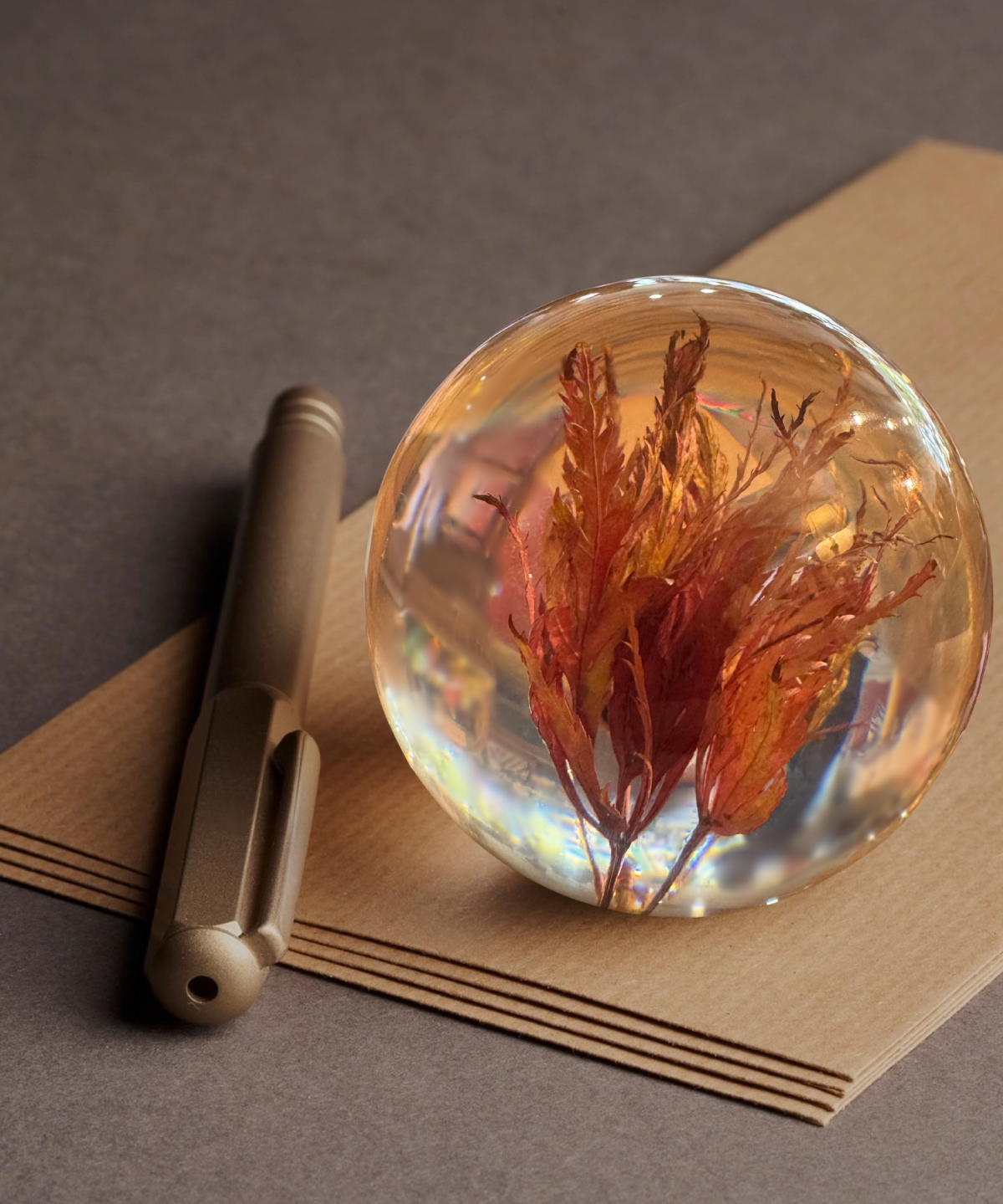 paperweight - autumn leaves