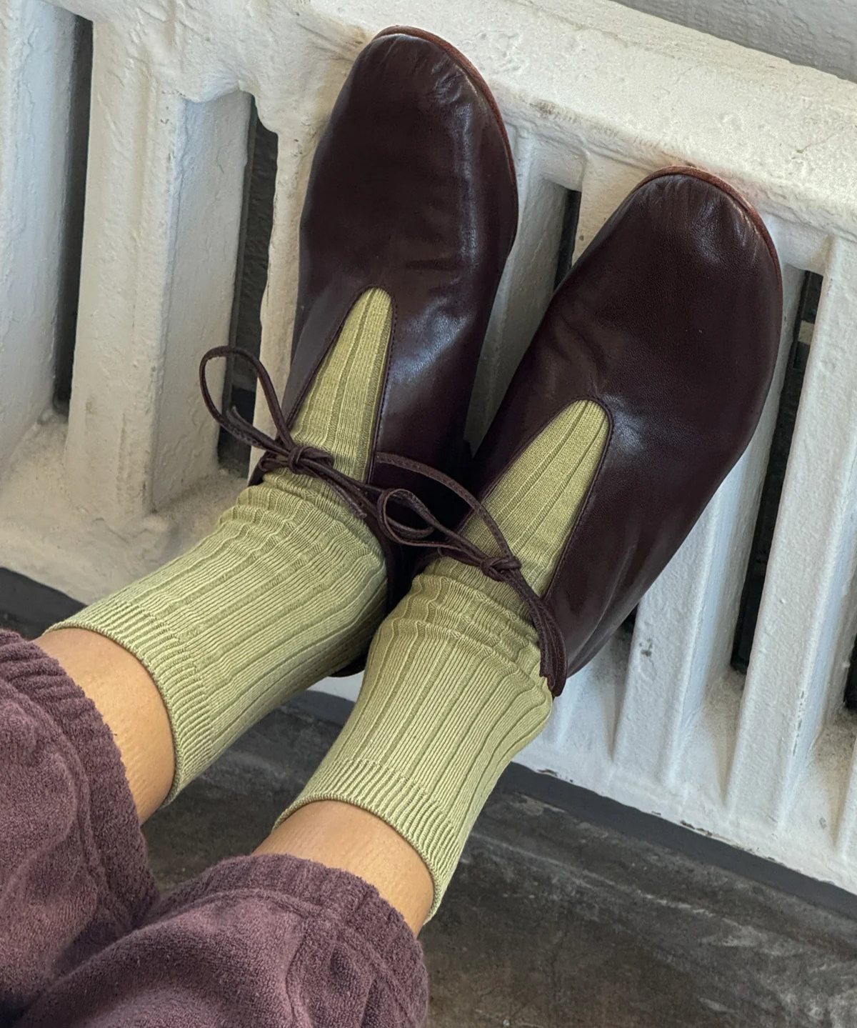 chaussettes - ses côtelées en coton - pervenche