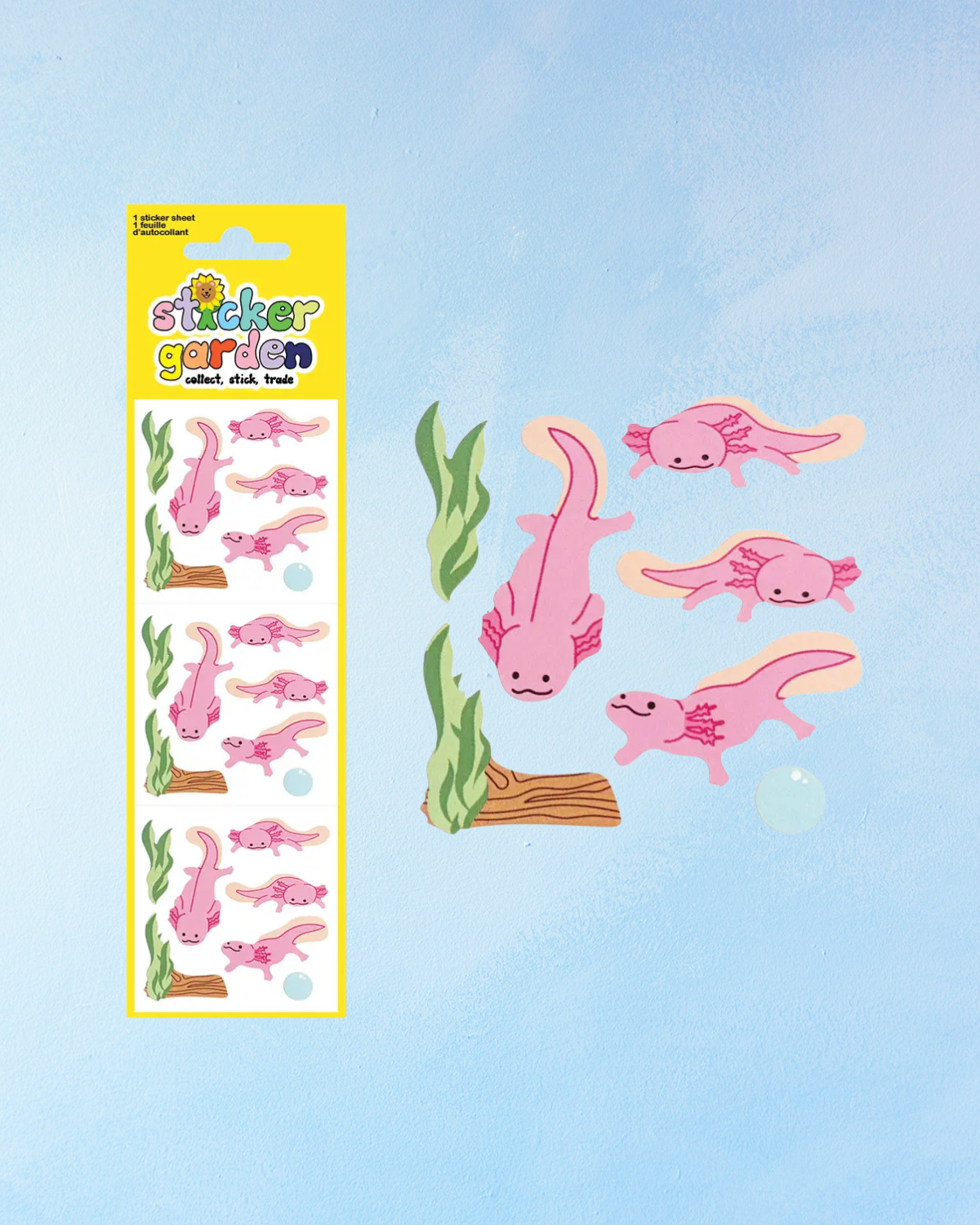 sticker sheet - axolotl